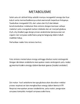 METABOLISME