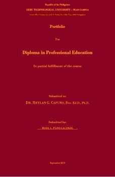 PORTFOLIO FOR DIPLOMA IN PROFESSIONAL EDUCATION