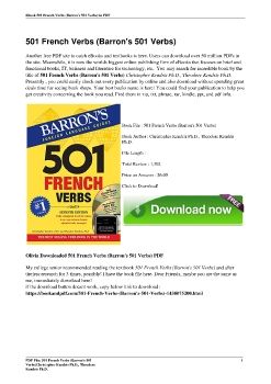 501 French Verbs (Barron's 501 Verbs)Christopher Kendris Ph.D., Theodore Kendris Ph.D.