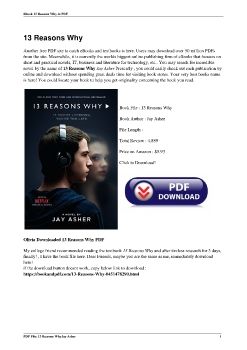 13 Reasons WhyJay Asher