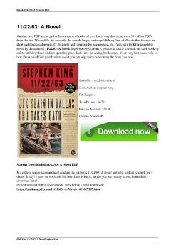 11/22/63: A NovelStephen King