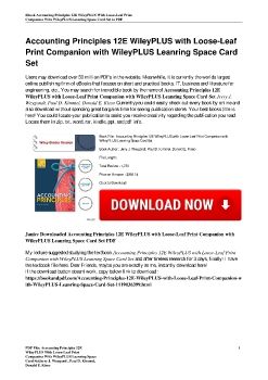 Accounting Principles 12E WileyPLUS with Loose-Leaf Print Companion with WileyPLUS Leanring Space Card SetJerry J. Weygandt, Paul D. Kimmel, Donald E. Kieso