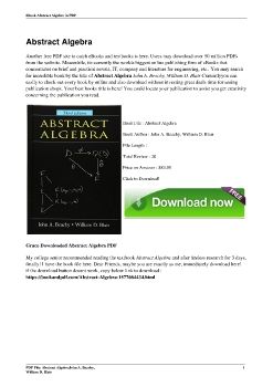 Abstract AlgebraJohn A. Beachy, William D. Blair