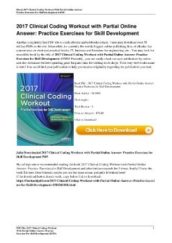 2017 Clinical Coding Workout with Partial Online Answer: Practice Exercises for Skill DevelopmentAHIMA