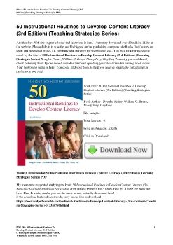 50 Instructional Routines to Develop Content Literacy (3rd Edition) (Teaching Strategies Series)Douglas Fisher, William G. Brozo, Nancy Frey, Gay Ivey