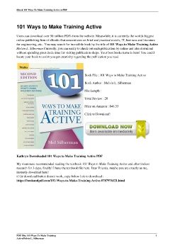 101 Ways to Make Training ActiveMelvin L. Silberman