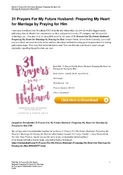 31 Prayers For My Future Husband: Preparing My Heart for Marriage by Praying for HimJennifer Smith, Aaron Smith