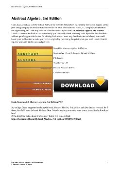 Abstract Algebra, 3rd EditionDavid S. Dummit, Richard M. Foote