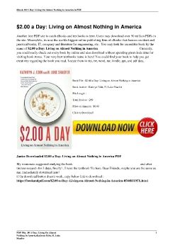 $2.00 a Day: Living on Almost Nothing in AmericaKathryn Edin, H. Luke Shaefer