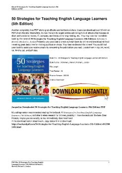 50 Strategies for Teaching English Language Learners (5th Edition)Adrienne L. Herrell, Michael L. Jordan