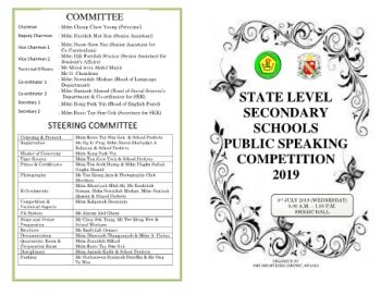 Programme Book Public Speaking State 2019 