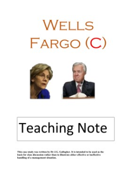 Wells Fargo Bank (C) Teaching Note