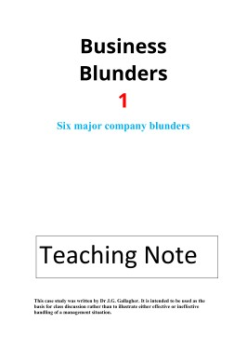 Business Blunders 1 Teaching Note