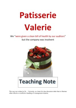 Patisserie Valerie Teaching Note