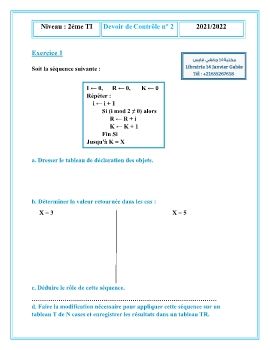 Devoir de Contrôle n° 2 2021