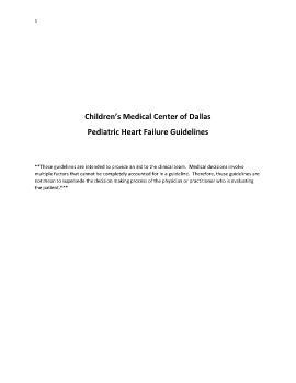 Heart Failure Clinical Guidelines