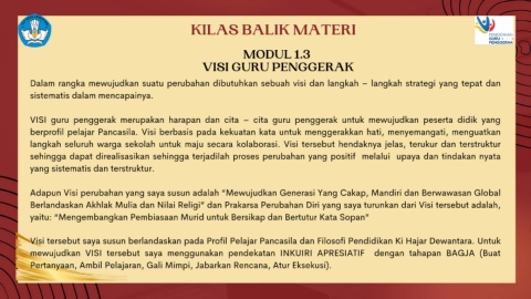 Page Aksi Nyata Modul Visi Guru Penggerak Assalamualaikum