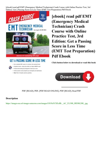 [ebook] read pdf emt (emergency medical technician) crash course with online practice test  3rd edit