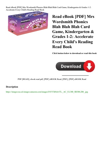 read ebook [pdf] mrs wordsmith phonics blah blah blah card game  kindergarten & grades 1-2 accelerat