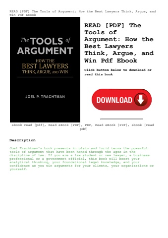 read [pdf] the tools of argument how the best lawyers think  argue  and win pdf ebook