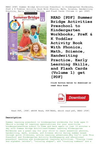 read [pdf] summer bridge activities preschool to kindergarten workbooks  prek & k toddler activity b