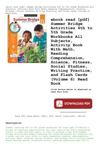 ebook read [pdf] summer bridge activities 4th to 5th grade workbooks all subjects  activity book wit