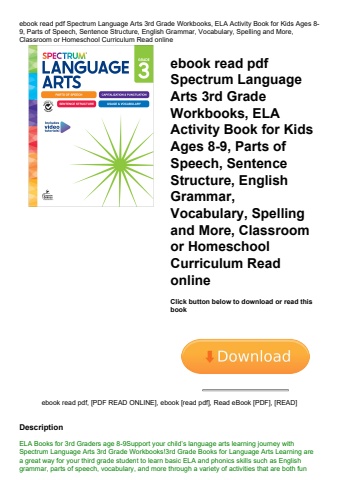 ebook read pdf spectrum language arts 3rd grade workbooks  ela activity book for kids ages 8-9  part