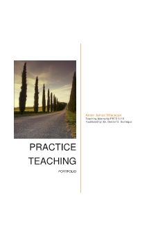 Practice Teaching Portfolio