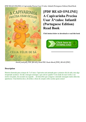 [pdf read online] a capivarinha precisa usar ãƒâ“culos infantil (portuguese edition) read book