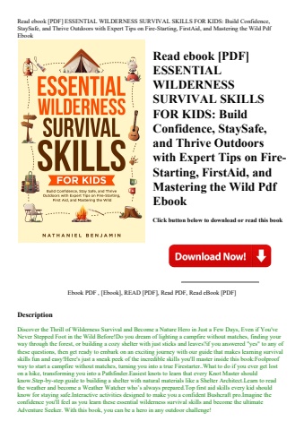 read ebook [pdf] essential wilderness survival skills for kids build confidence  staysafe  and thriv