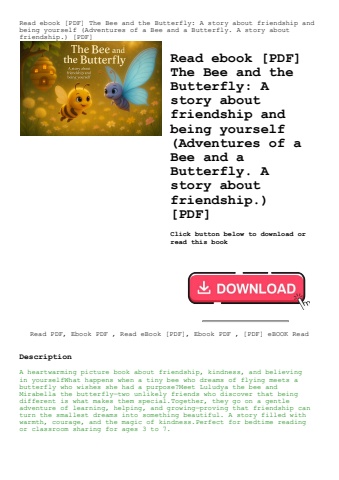 read ebook [pdf] the bee and the butterfly a story about friendship and being yourself (adventures o