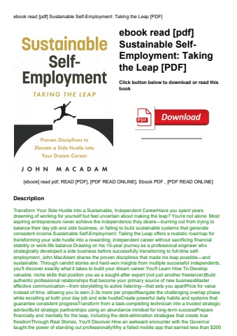 ebook read [pdf] sustainable self-employment taking the leap [pdf]