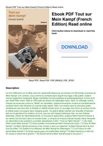 ebook pdf  tout sur mein kampf (french edition) read online