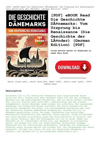 [pdf] ebook read die geschichte dãƒâ¤nemarks vom ursprung bis renaissance (die geschichte der lãƒâ¤n
