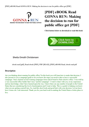 [pdf] ebook read gonna run making the decision to run for public office get [pdf]