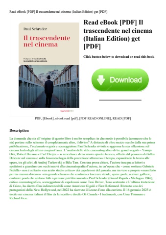 read ebook [pdf] il trascendente nel cinema (italian edition) get [pdf]