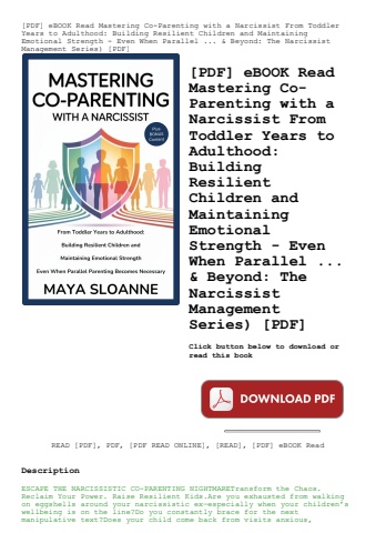 [pdf] ebook read mastering co-parenting with a narcissist from toddler years to adulthood building r