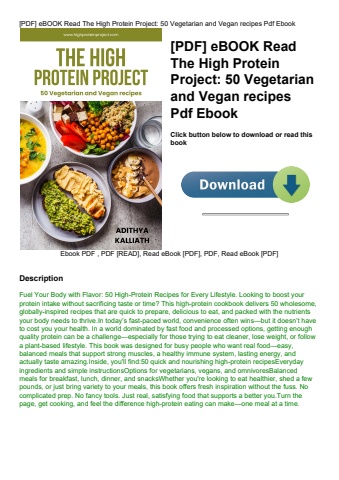 [pdf] ebook read the high protein project 50 vegetarian and vegan recipes pdf ebook