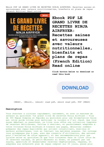 ebook pdf  le grand livre de recettes ninja airfryer recettes saines et savoureuses avec valeurs nut