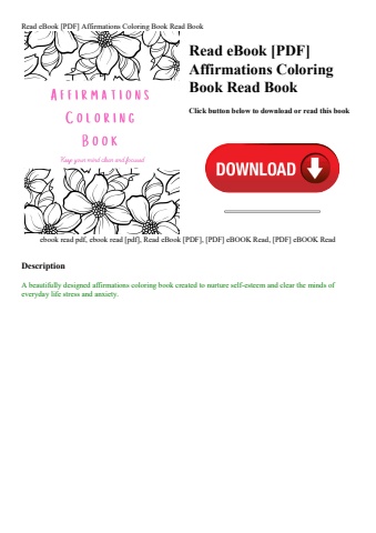 read ebook [pdf] affirmations coloring book read book