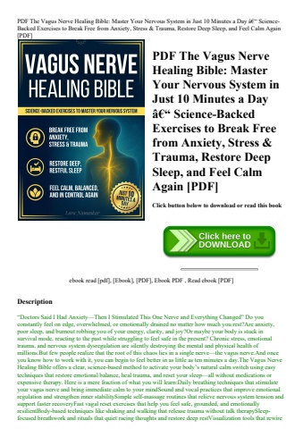 pdf the vagus nerve healing bible master your nervous system in just 10 minutes a day ã¢â€â“ science