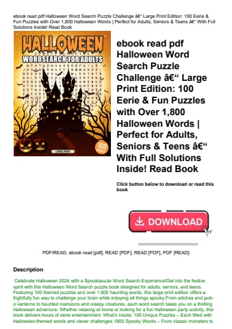 ebook read pdf halloween word search puzzle challenge ã¢â€â“ large print edition 100 eerie & fun puz