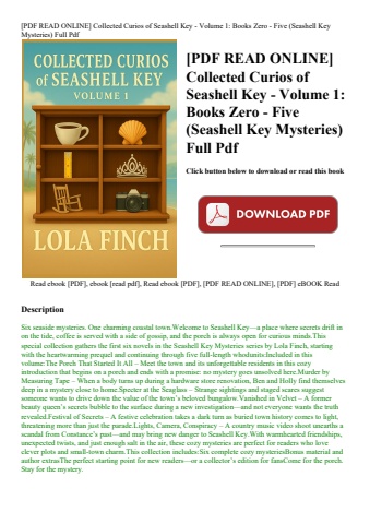 [pdf read online] collected curios of seashell key - volume 1 books zero - five (seashell key myster