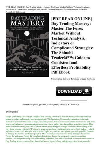 [pdf read online] day trading mastery master the forex market without technical analysis  indicators