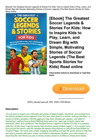 [ebook] the greatest soccer legends & stories for kids how to inspire kids to play  learn  and dream