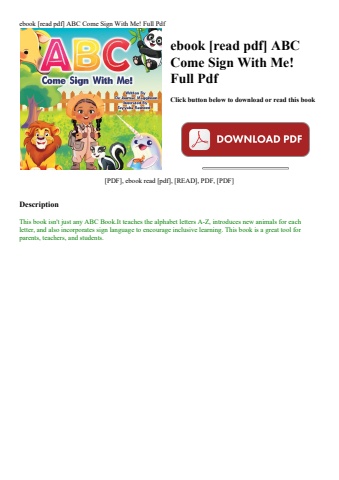 ebook [read pdf] abc come sign with me! full pdf