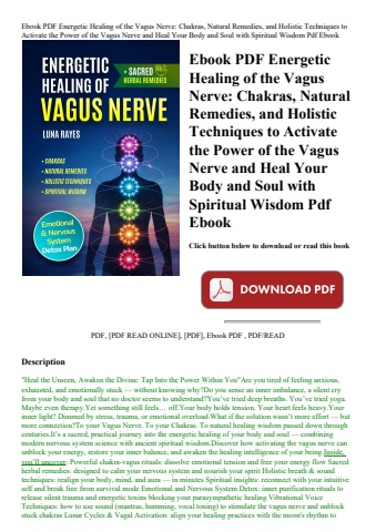 ebook pdf  energetic healing of the vagus nerve chakras  natural remedies  and holistic techniques t