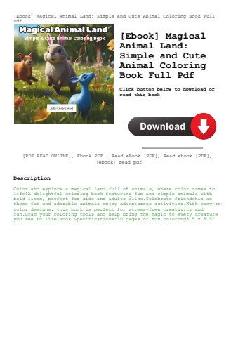 [ebook] magical animal land simple and cute animal coloring book full pdf