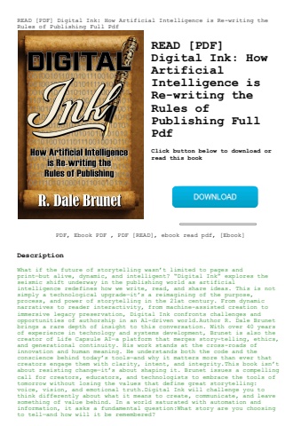 read [pdf] digital ink how artificial intelligence is re-writing the rules of publishing full pdf