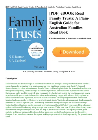 [pdf] ebook read family trusts a plain-english guide for australian families read book
